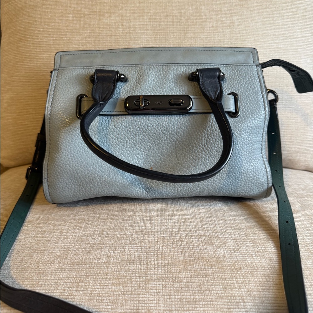 Coach Gray and Black Shoulder Bag Swagger crossbody